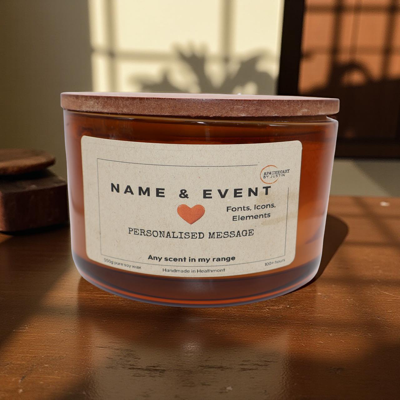 Natsukashii collection of unique hot throw candles in elegant dark amber jars, inspired by Japanese calligraphy