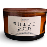 White Oud Candle – Luxurious Saffron, Jasmine & Oud Scented Candle