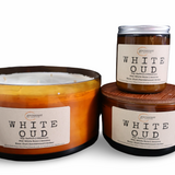 White Oud Candle – Luxurious Saffron, Jasmine & Oud Scented Candle