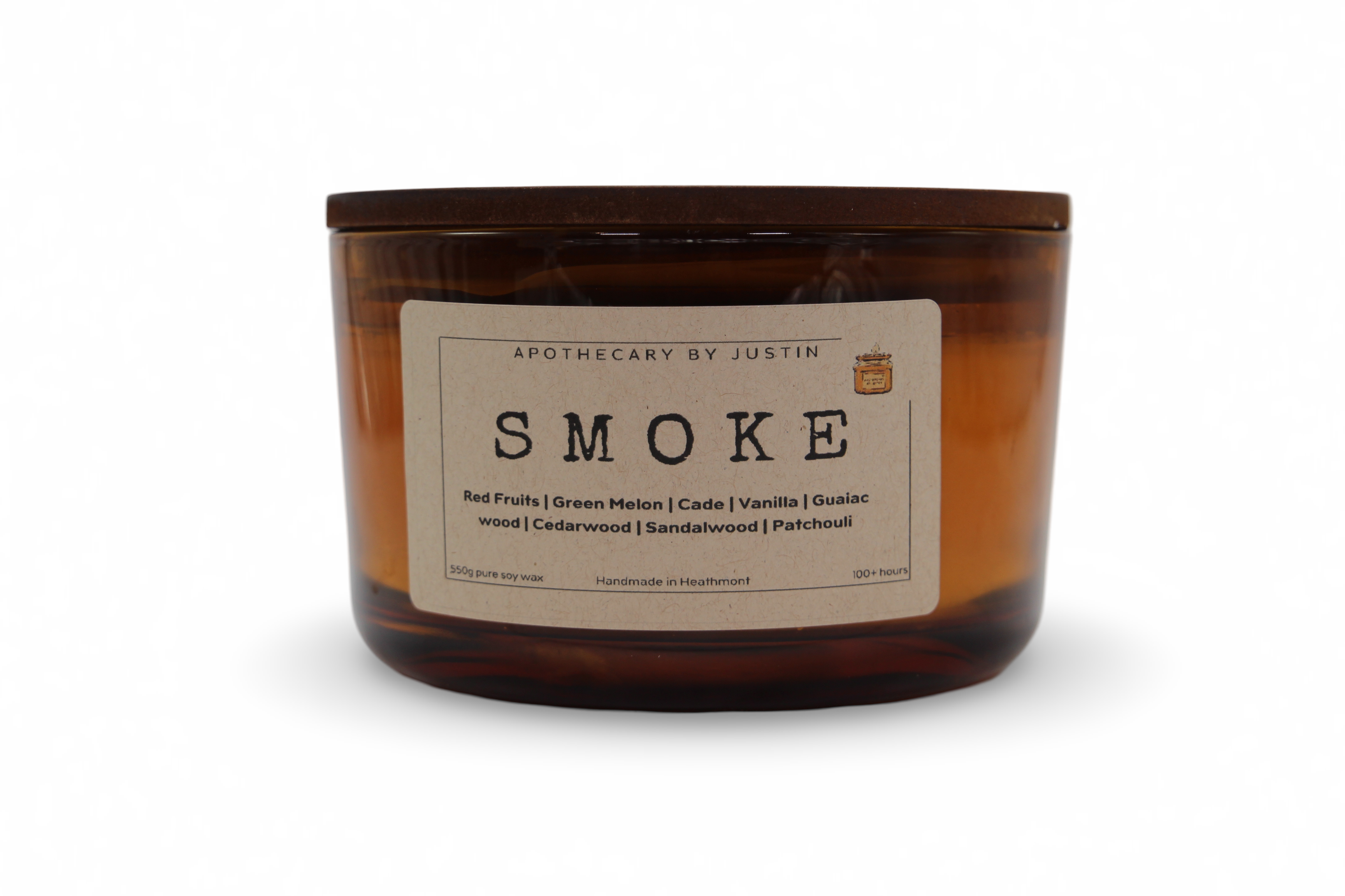 My Store Additive-Free Soy Wax Candle in Brown Jar with Smoke Scent Featuring Red Fruits and Sandalwood