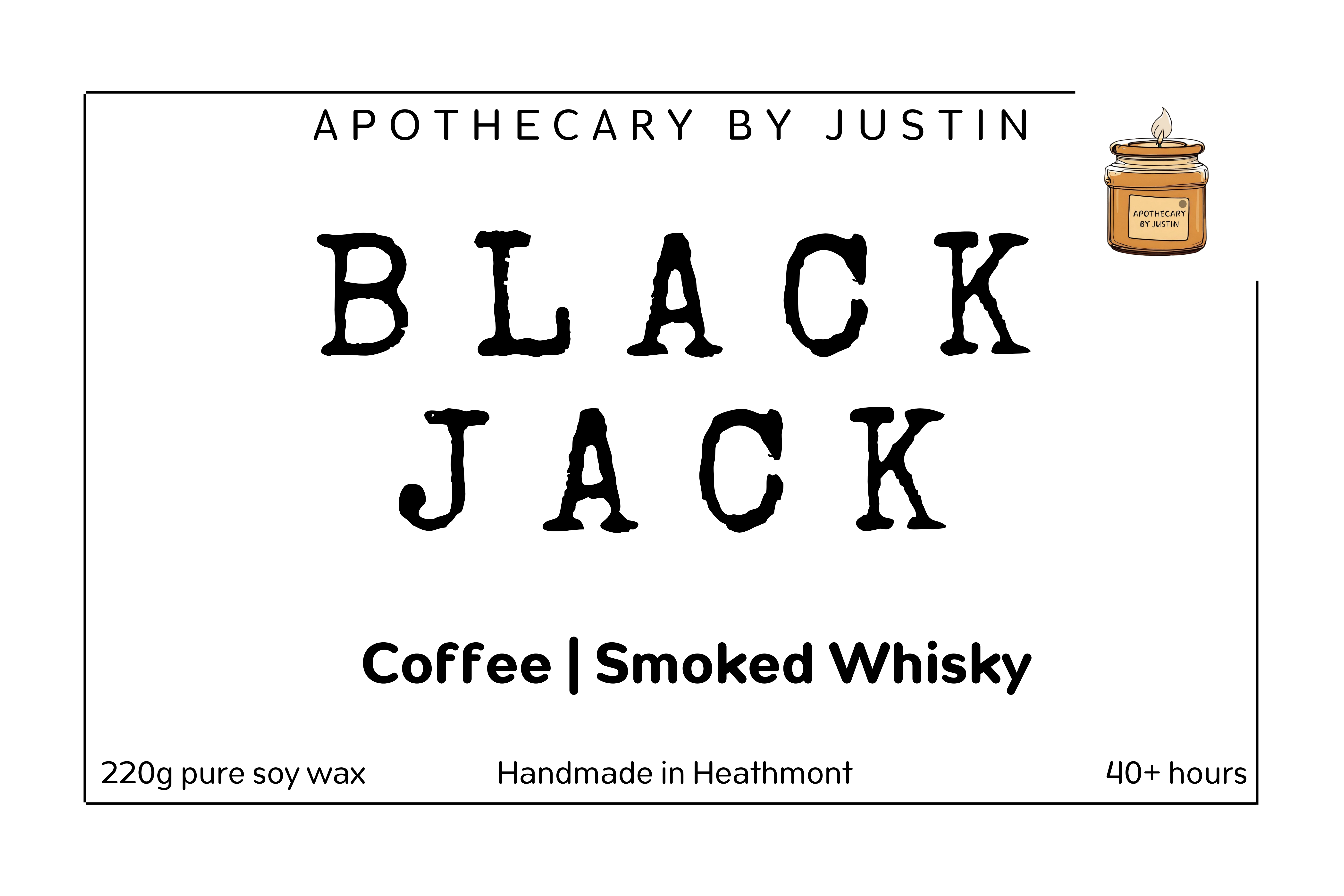 Black Jack Candle with coffee whiskey home fragrance for a cozy ambiance