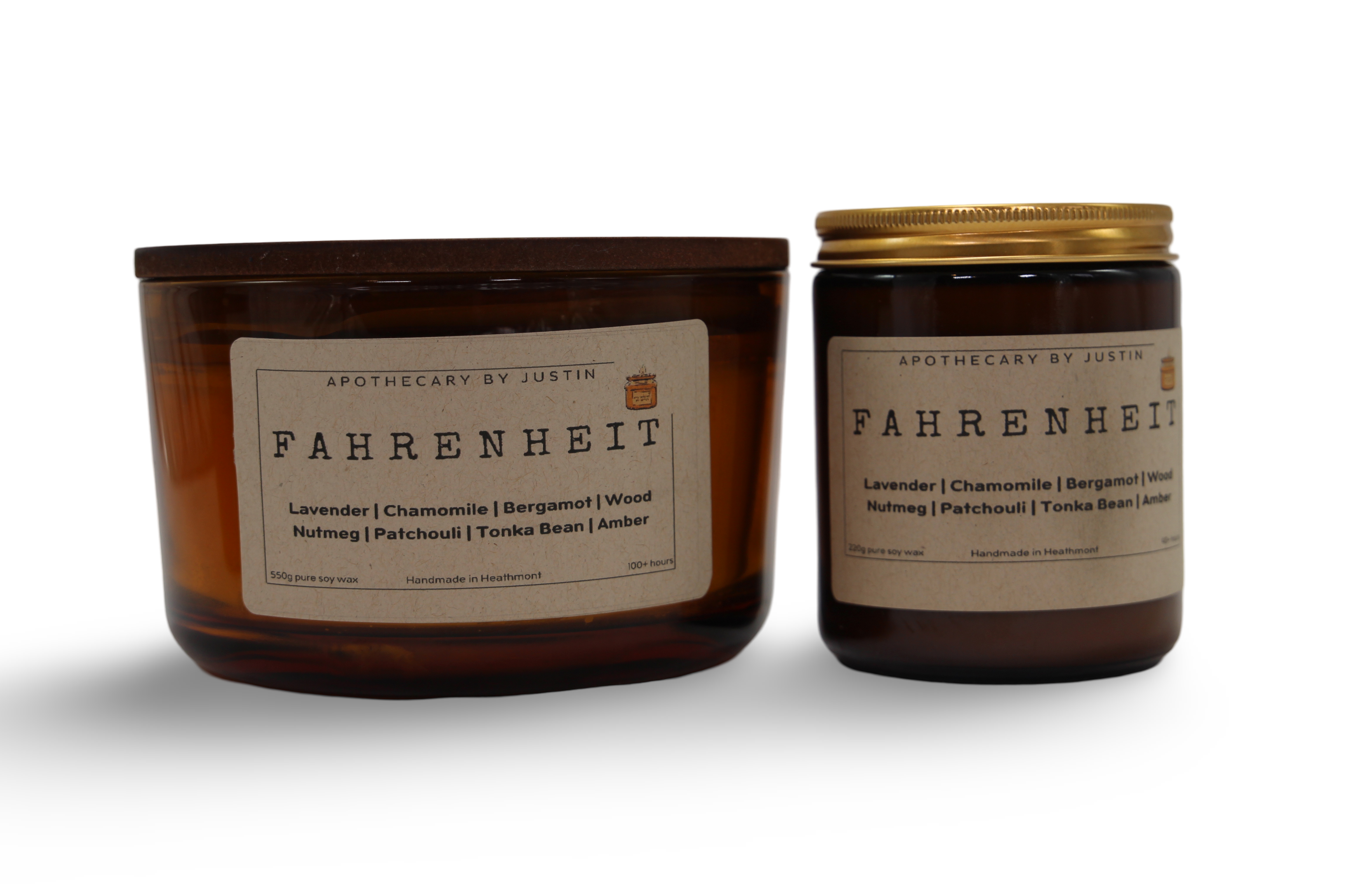 My Store Dior Fahrenheit fragrance candle in two sizes featuring lavender and patchouli notes