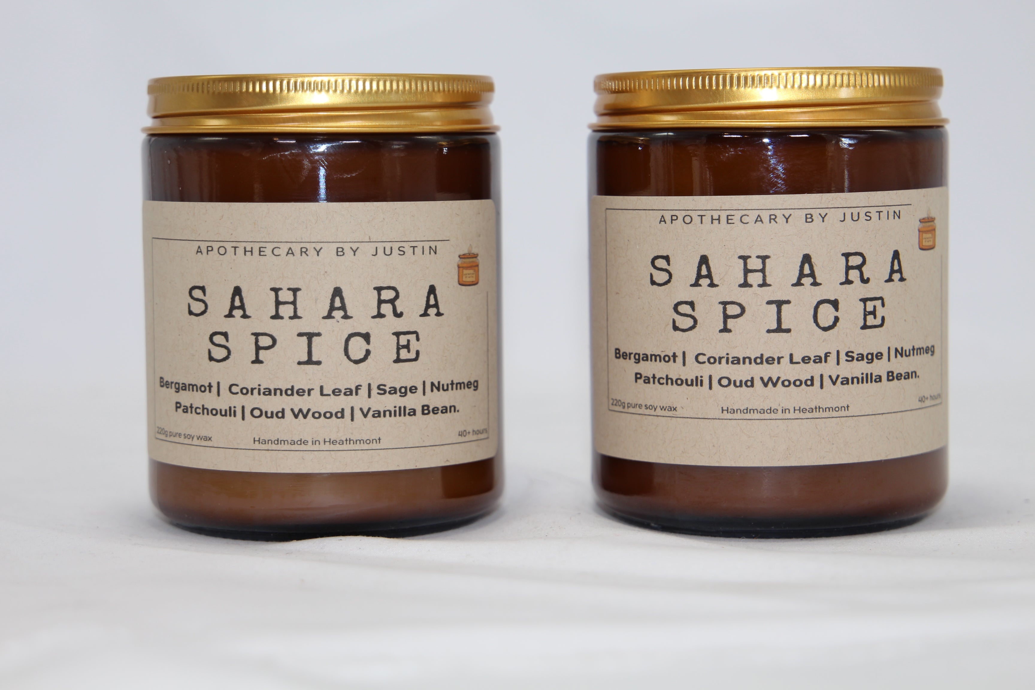 Hand-Poured Aromatherapy Candle in Sahara Spice Scent with Notes of Bergamot and Vanilla Bean