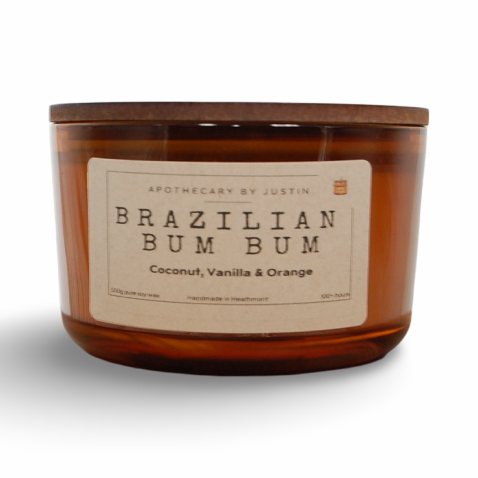 My Store pure fragrance candles in Brazilian Bum Bum scent with notes of coconut, vanilla, and orange