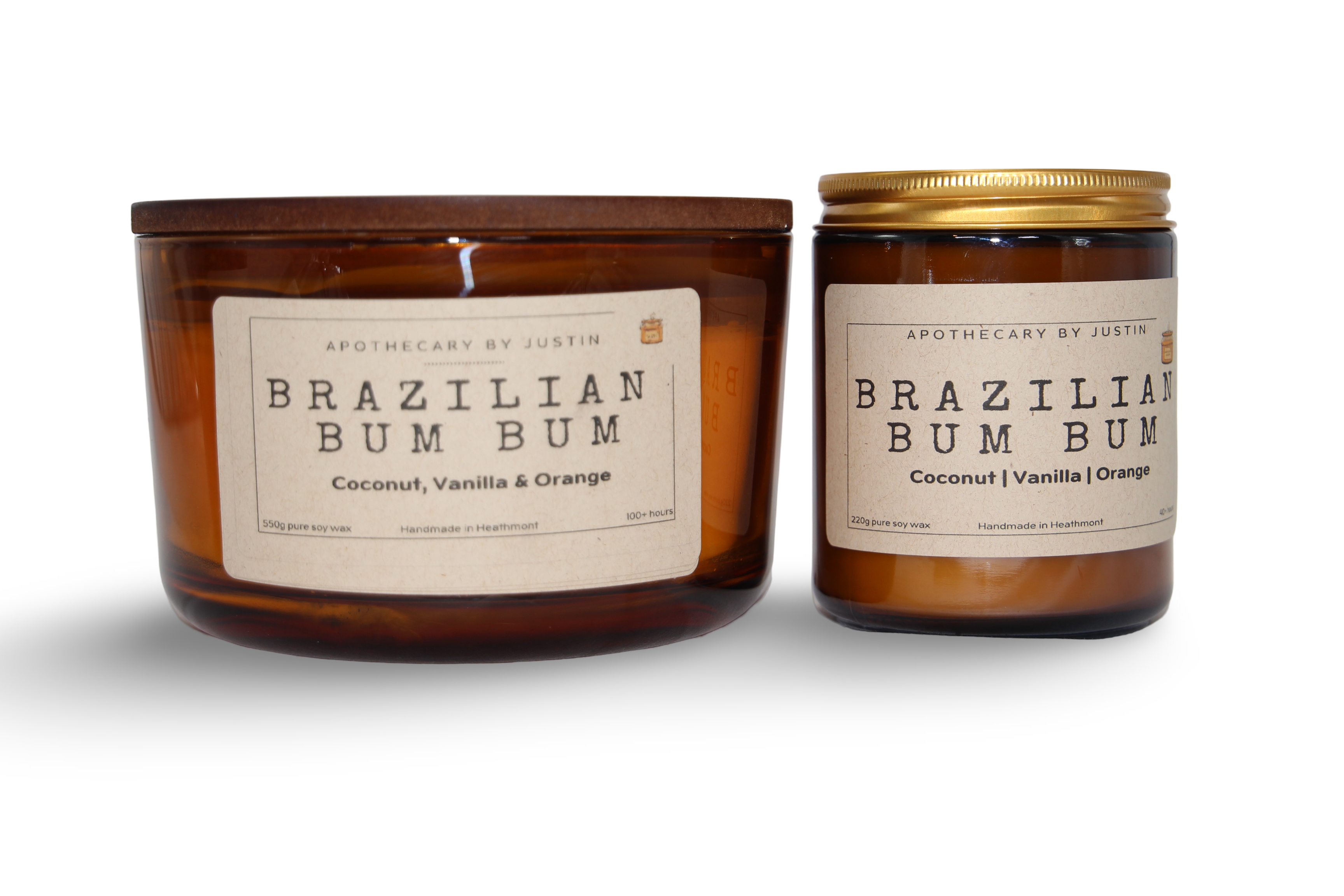 My Store Brazilian Bum Bum Candle Set with Coconut, Vanilla, and Orange in Pure Fragrance Candles