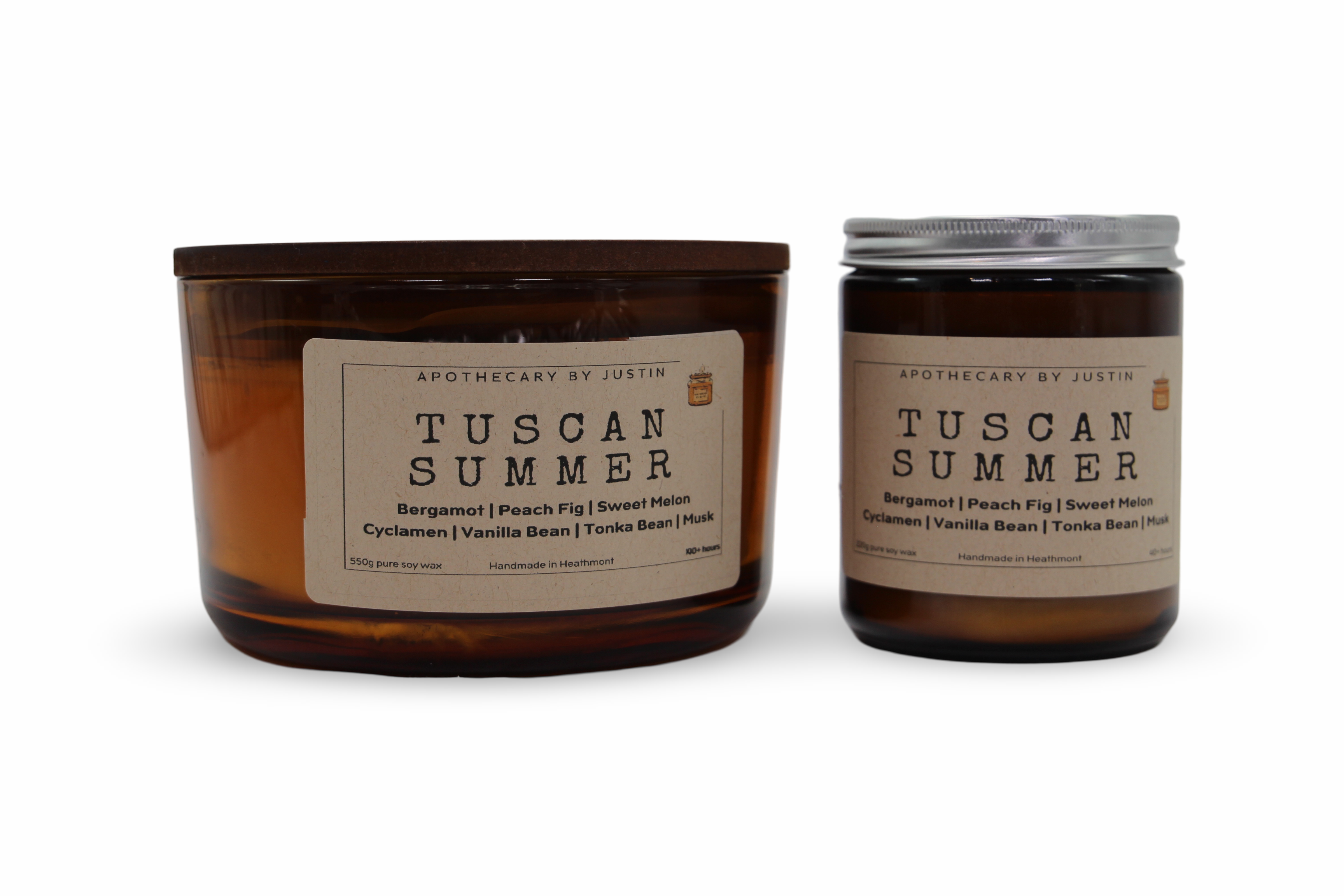 Hand-poured soy wax candle with juicy fig and cyclamen fragrance
