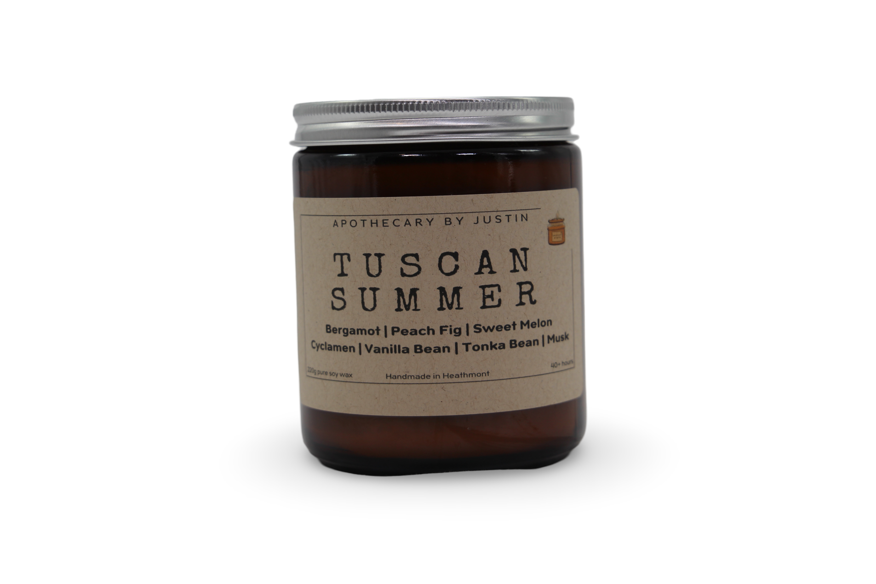 Tuscan Summer luxury scented candle with bergamot and peach notes