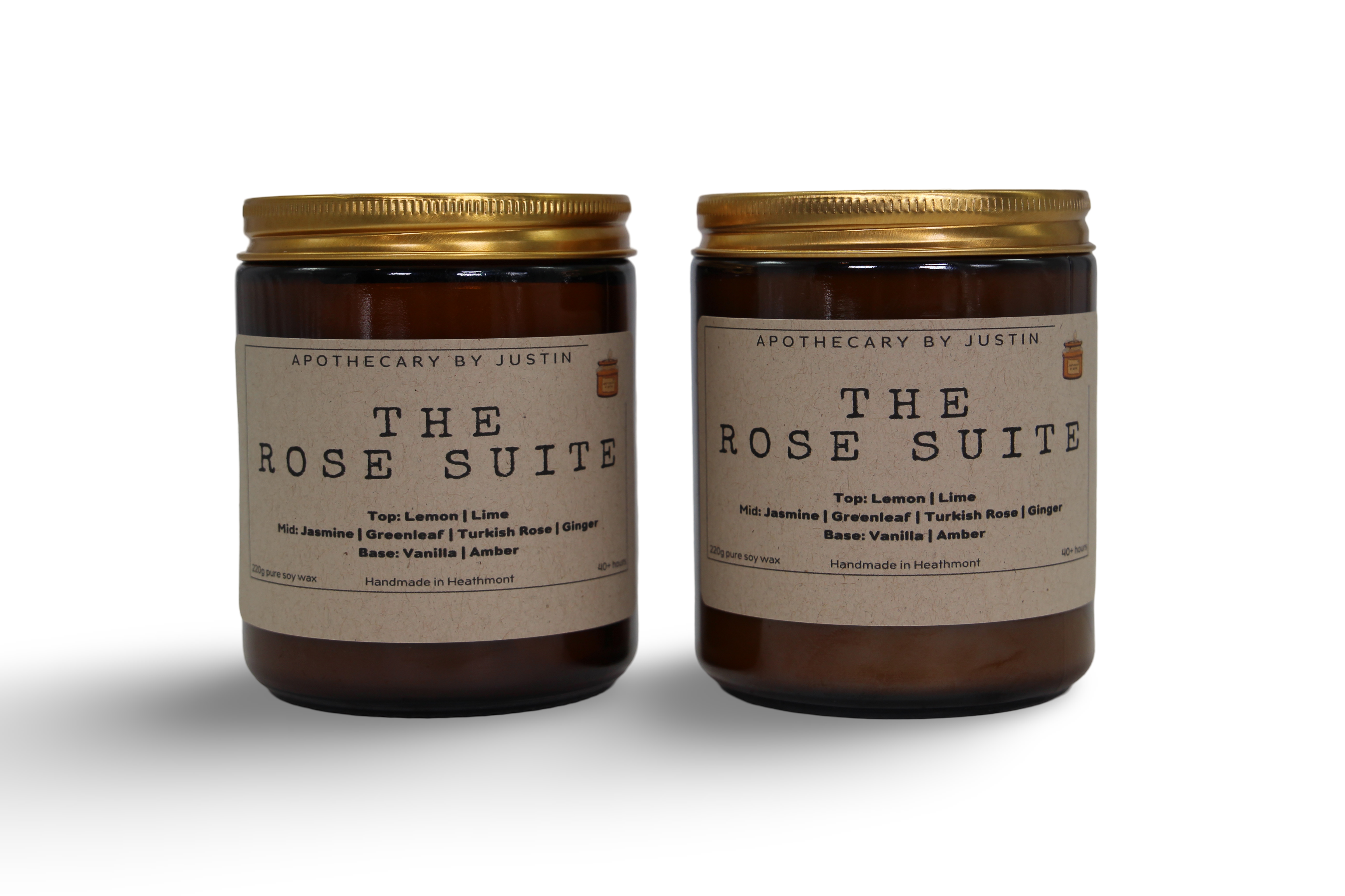 My Store strong hot-throw candles in amber jars featuring rose and ginger scents
