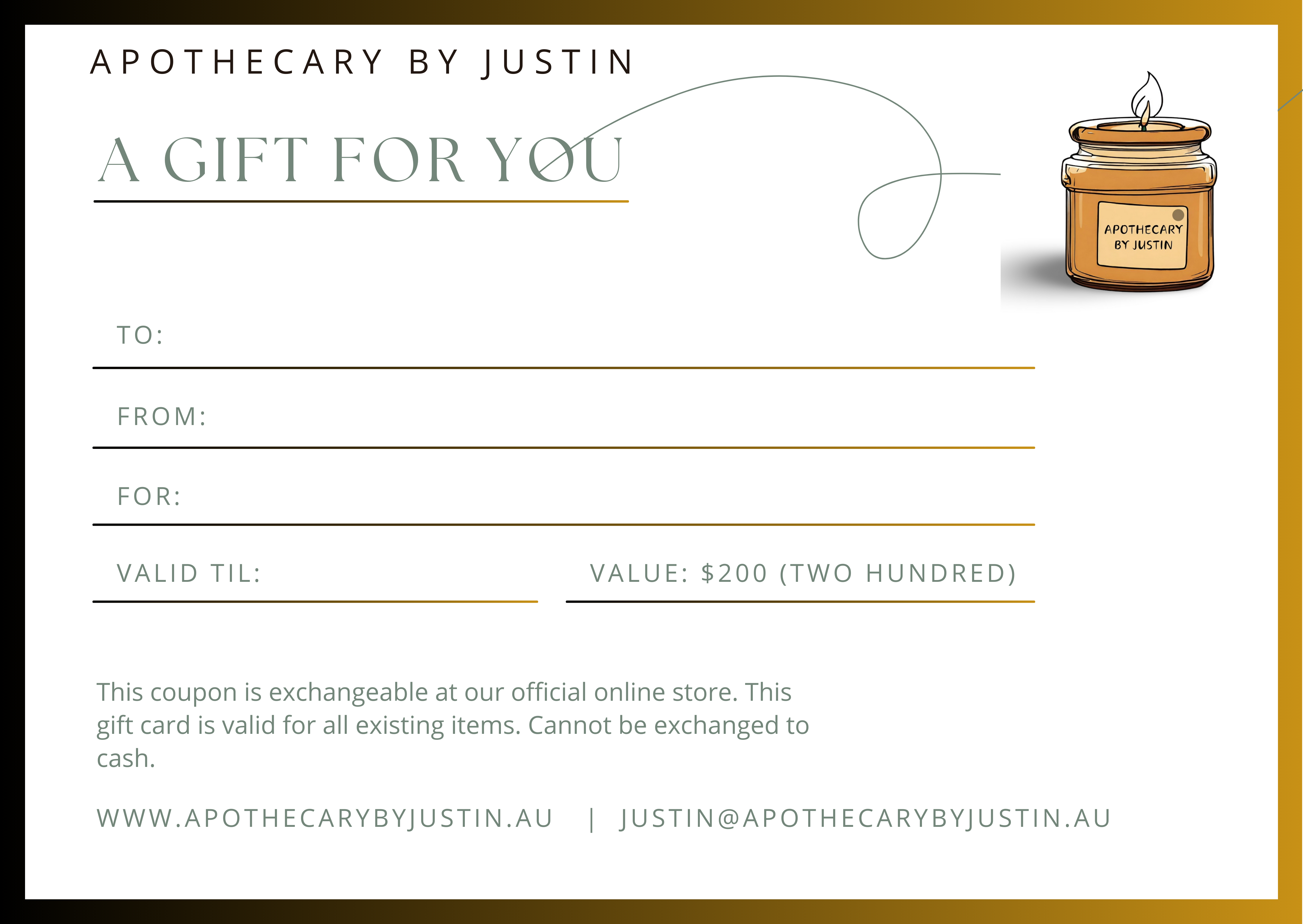 unique occasion gift card worth $200 for online store purchases