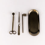 Candle care essentials Australia set including wick trimmer, snuffer, and tray for candle maintenance