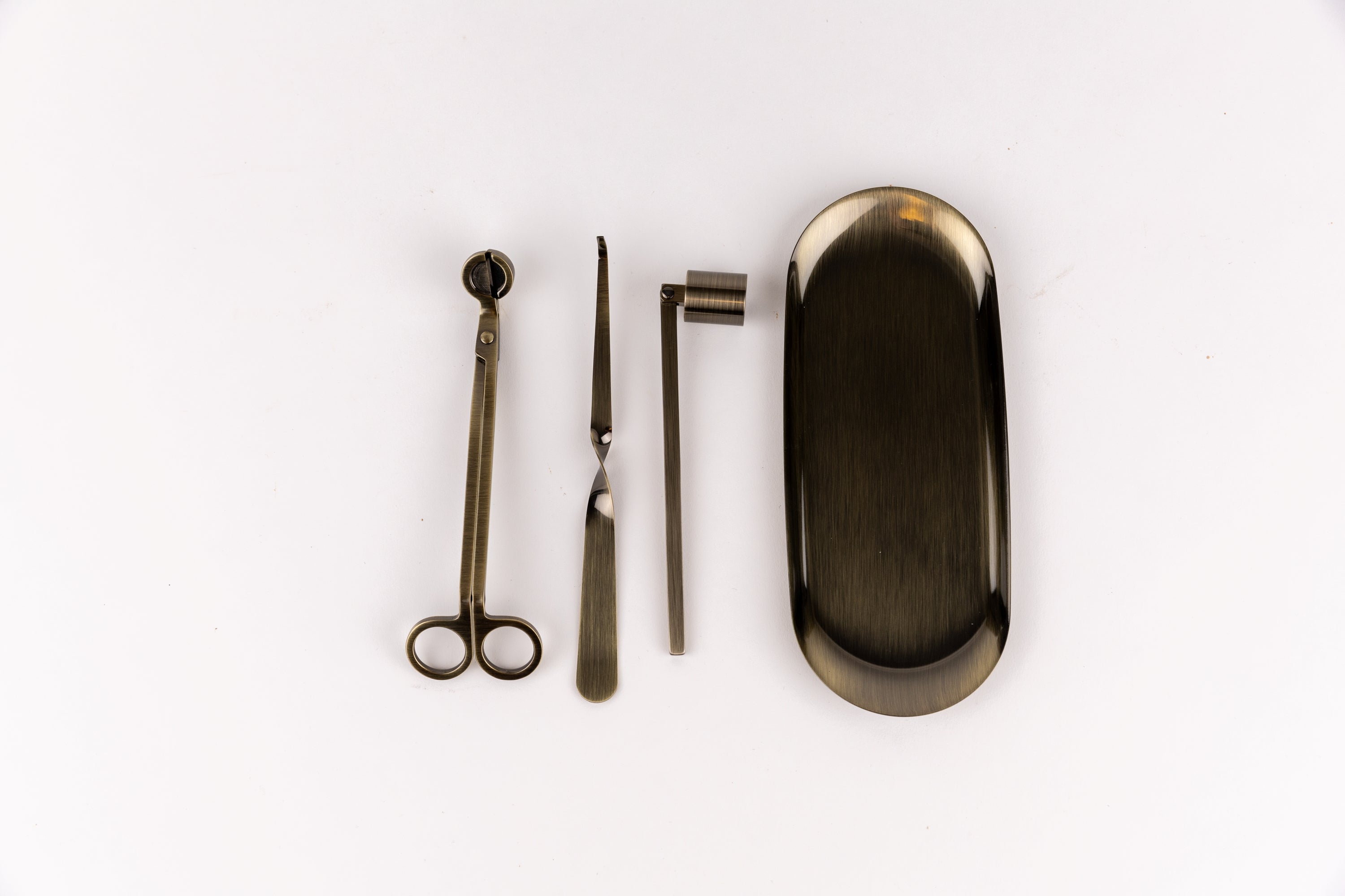 Candle care essentials Australia set including wick trimmer, snuffer, and tray for candle maintenance