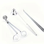 Silver Candle care essentials Australia set including wick trimmer, snuffer, and dipper for candle maintenance
