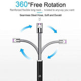 Flexible neck lighter for home use with 360 degree rotation and steel hose for easy lighting