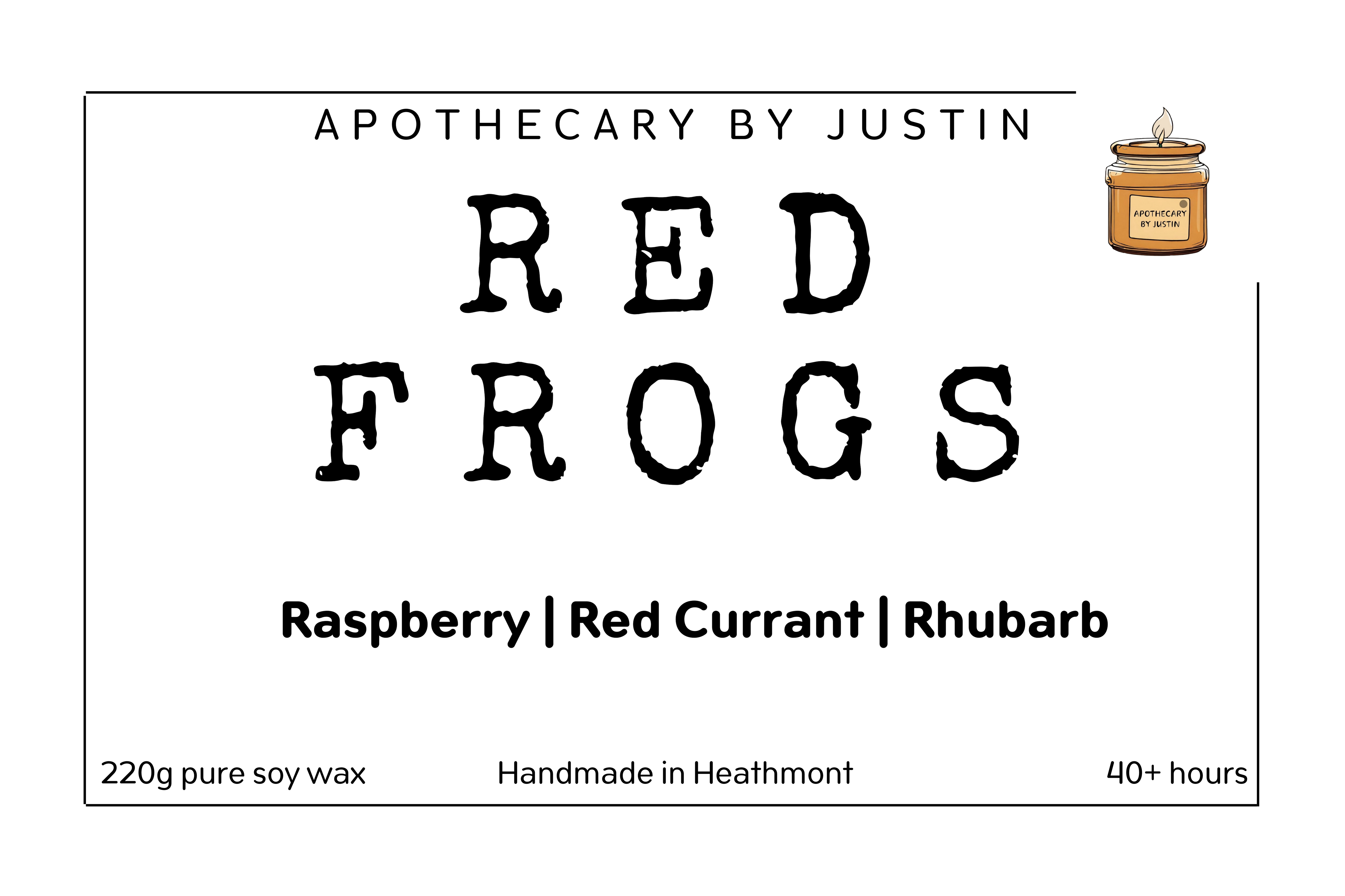 Vegan soy candle raspberry with red currant and rhubarb scents, handmade by My Store