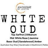 White Oud Candle – Luxurious Saffron, Jasmine & Oud Scented Candle