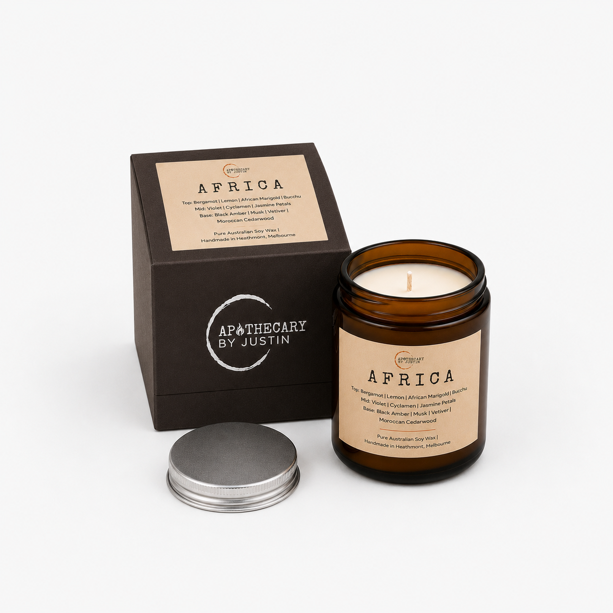 AFRICA candle | Bergamot, jasmine petals, black amber, cedarwood