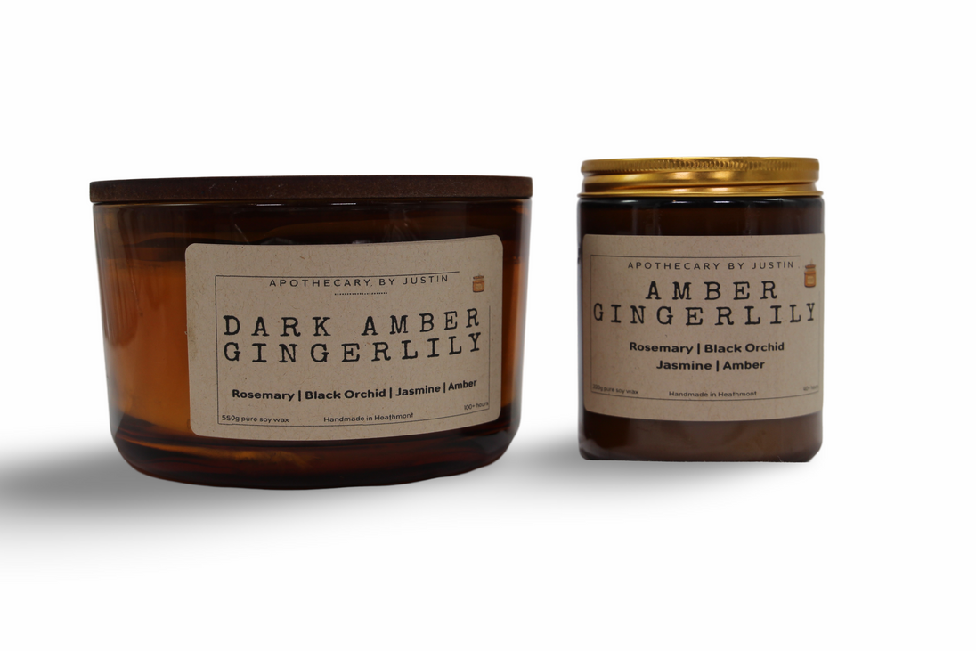 Close-Up of Amber Gingerlily Candle’s Natural Wax and Wick