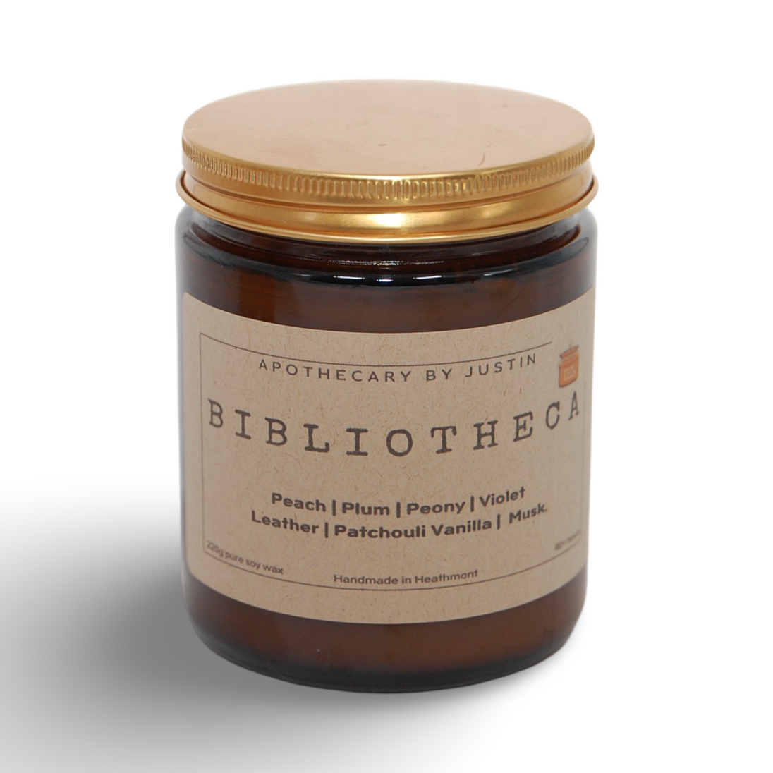 Hand-poured soy wax candle with peony and violet fragrance