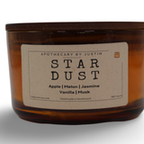 Additive-free candles by Apothecary by Justin in Stardust scent with apple, melon, jasmine, vanilla, and musk