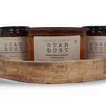 My Store Star Dust Additive-Free Candles in a Wooden Tray with Apple, Melon, Jasmine, Vanilla, Musk Scents
