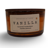 Additive-free home fragrance candle in vanilla scent with caramel and almond notes