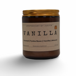 Additive-free home fragrance candle with vanilla, tonka bean, caramel, and almond scents