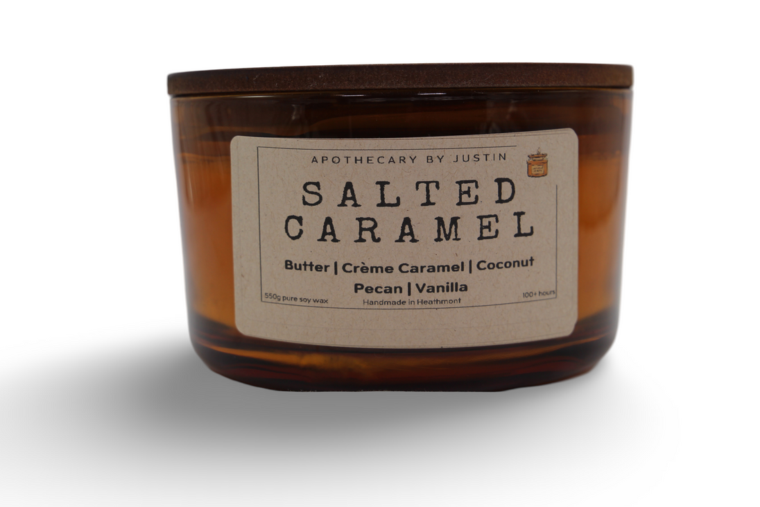 My Store Salted Caramel Additive-Free Soy Candle in a Glass Jar with Natural Ingredients