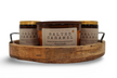 My Store Additive-Free Soy Candle in Salted Caramel scent surrounded by three jars in a wooden tray