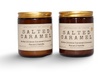 Two Salted Caramel Candles in Amber Jars by My Store, additive-free soy candle with rich buttery, coconut, and vanilla scents