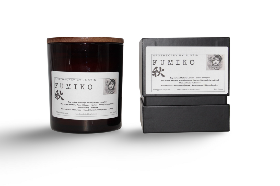 Beautiful child scented candle in a stylish glass jar with a wooden lid by My Store