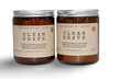Bergamot lemon peel candle in amber jar with a clean shave label for fresh home fragrance