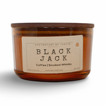 Black Jack Candle with Coffee Whiskey Home Fragrance in a stylish amber jar