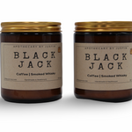 Coffee Whiskey Home Fragrance Candle in a stylish amber jar with a gold lid