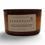 My Store Dior Fahrenheit fragrance candle in an amber glass jar with a blend of calming scents