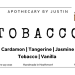 My Store hand-poured aroma candle in Tobacco scent with cardamom, tangerine, and vanilla notes