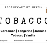 My Store hand-poured aroma candle in Tobacco scent with cardamom, tangerine, and vanilla notes