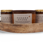 Set of Hand-Poured Aromatherapy Candles in Sahara Spice Scent with Wooden Tray for Home Fragrance