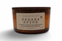 Hand-Poured Aromatherapy Candle in Amber Jar with Sahara Spice Scent featuring notes of Bergamot and Vanilla Bean