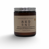 My Store hand-poured scented candle in amber glass featuring Saffron, Jasmine, and Cedarwood scents