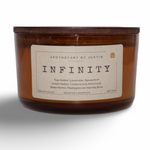 Handcrafted candles Australia in an amber jar with lavender, cedarwood, and vanilla scents.