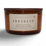Handcrafted candles Australia in an amber jar with lavender, cedarwood, and vanilla scents.