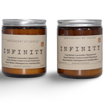 Handcrafted candles Australia with lavender, spearmint, cedarwood, and vanilla scents in amber jars
