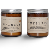 Handcrafted candles Australia with lavender, spearmint, cedarwood, and vanilla scents in amber jars