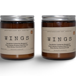 My Store handcrafted vegan candle called Wings in amber jars with natural scent notes