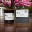 Prosperous scented candle in a stylish container with a wooden lid and elegant packaging