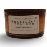 My Store Brazilian Bum Bum Candle with Coconut, Vanilla and Orange in Amber Glass for pure fragrance candles