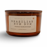 My Store pure fragrance candles in Brazilian Bum Bum scent with notes of coconut, vanilla, and orange