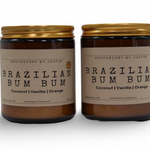 My Store Brazilian Bum Bum scented candles with free samples of coconut, vanilla, and orange fragrances