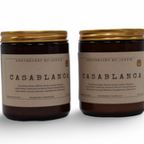 Apothecary by Justin Casablanca Scented Candles with Free Samples in Elegant Brown Jars