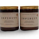 My Store scented candles with free samples in amber jars featuring decorative labels